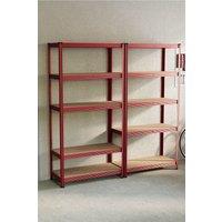 Home Discount Home Vida 5 Tier Garage Shelf Heavy Duty Storage - Set of 2/3/4 in Red | Size: 1500mm x 700mm