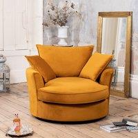 Artemis Home Havana Velvet Swivel Base Cuddle Chair in Orange