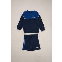 Ellesse Boy's 2-Piece Sweatshirt & Short Outfit Set in Navy | Size: 5-6 Years