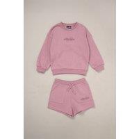 Ellesse Girl's 2-Piece Sweatshirt & Short Outfit Set in Lilac | Size: 2-3 Years