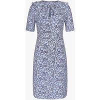 Enorsia Women's Short Sleeve Ruffle Knee - Length Dress in Light Blue | Size: 18