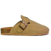 XY London Women's 'Lucy' Slip On Flat Cork Slider Mules in Taupe | Size: 7
