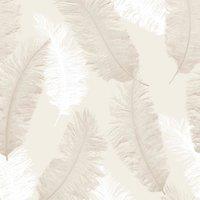 Grandeco Floating Feathers Textured Wallpaper in Taupe | Size: 1 Pack