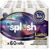 Splesh Quilted Luxury 3 Ply Luna Bloom Scented Toilet Tissue Paper, 60 Rolls in White
