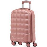 Flight Knight 55x35x20cm Hard Case Bubble Carry On Suitcase - 100+ Airline Approved in Rose Gold | Size: Cabin