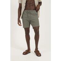Brave Soul Men's Seersucker Shorts in Pale Green | Size: Medium