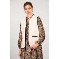 Sarta Women's Cream Borg Fleece Lined Gilet | Size: Small