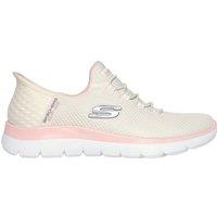 Skechers Women's SUMMITS Mesh Bungee Slip-Ins Natural Mesh in Cream | Size: 5