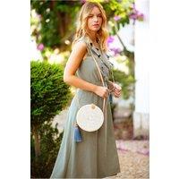 Betsy & Floss Women's 'Santorini' Round Basket Bag in Tan