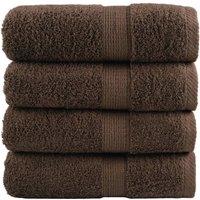 Berkfield Home Premium Guest Towels SOLUND 4pcs Brown 30x50cm 600gsm