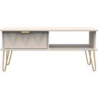 Ready Assembled 2 U Dallas 1 Drawer Coffee Table (Ready Assembled) in Taupe | Size: Medium