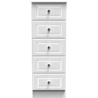 Ready Assembled 2 U Windsor 5 Drawer Bedside (Ready Assembled) in White