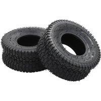 4 Piece Wheelbarrow Tire and Inner Tube Set 15x6.00-6 4PR Rubber