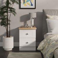 Ready Assembled 2 U Cumbria 2 Drawer Bedside Cabinet (Ready Assembled) in White | Size: Small