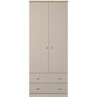 Ready Assembled 2 U Cumbria Tall 2 Drawer Double Wardrobe (Ready Assembled) in Taupe | Size: Large