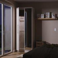 Ready Assembled 2 U Lyon Tall Double Mirror Wardrobe (Ready Assembled) in Taupe | Size: Large