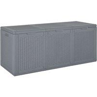 Berkfield Home Garden Storage Box Grey PP Rattan 270 L