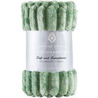 GAVENO CAVAILIA Osum Ribbed Throw in Green | Size: 200 cm x 240 cm