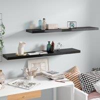 Berkfield Home Floating Wall Shelves 2 pcs High Gloss Black 120x23.5x3.8 cm MDF
