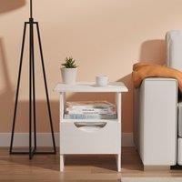 Ready Assembled 2 U Holborn Bottom Drawer Lamp Table (Ready Assembled) in White | Size: Small