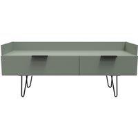 Ready Assembled 2 U Fuji 2 Drawer TV Unit (Ready Assembled) in Pale Green | Size: Medium