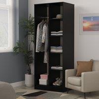 Ready Assembled 2 U Metro Open Wardrobe (Ready Assembled) in True Black | Size: Large