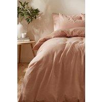 Martex Touch of Linen Duvet Cover Set (Includes 2 Pillowcases 1 For Single) in Pale Pink | Size: Super King