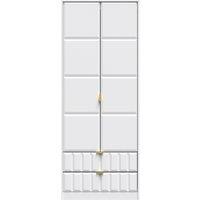 Ready Assembled 2 U Metro 2 Door 2 Drawer Wardrobe (Ready Assembled) in White | Size: Large