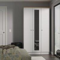 Ready Assembled 2 U Cumbria Tall Triple Mirror Wardrobe (Ready Assembled) in Mid Grey | Size: Large