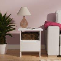 Ready Assembled 2 U Lucca Bottom Drawer Lamp Table (Ready Assembled) in White | Size: Small