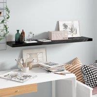 Berkfield Home Floating Wall Shelf High Gloss Black 120x23.5x3.8 cm MDF