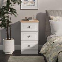 Ready Assembled 2 U Surrey 3 Drawer Bedside Cabinet (Ready Assembled) in White | Size: Small