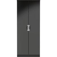 Ready Assembled 2 U Holborn 2 Door Wardrobe (Ready Assembled) in Black | Size: Large