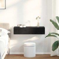 Berkfield Home Wall Shelf with Drawers Black 80x33x17 cm Engineered Wood | Size: 80 x 33 x 17 cm