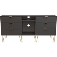 Ready Assembled 2 U Fuji 6 Drawer Sideboard (Ready Assembled) in Dark Grey | Size: Large