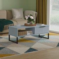 Ready Assembled 2 U Menai 1 Drawer Coffee Table (Ready Assembled) in Light Blue | Size: Medium