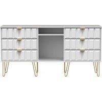 Ready Assembled 2 U Metro 6 Drawer Sideboard (Ready Assembled) in White | Size: Large