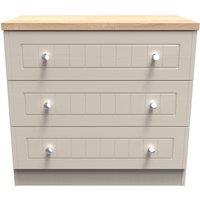 Ready Assembled 2 U Norton 3 Drawer Chest (Ready Assembled) in Taupe | Size: Medium