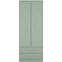 Ready Assembled 2 U Memphis 2 Door Robe 2 Drawer Robe (Ready Assembled) in Pale Green | Size: Large
