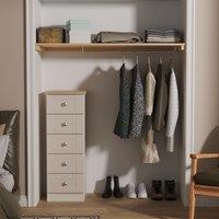 Ready Assembled 2 U Cumbria 5 Drawer Bedside Cabinet (Ready Assembled) in Taupe | Size: Medium