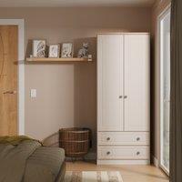 Ready Assembled 2 U Surrey 2 Drawer Double Wardrobe (Ready Assembled) in Taupe | Size: Large