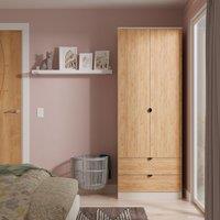 Ready Assembled 2 U Norway Tall 2 Door 2 Drawer Robe (Ready Assembled) in Beige | Size: Large