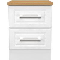 Ready Assembled 2 U Norfolk 2 Drawer Bedside Cabinet (Ready Assembled) in White
