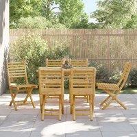 Berkfield Home Folding Garden Chairs 6 pcs 43x54x88 cm Bamboo in Brown | Size: 43 x 54 x 88 cm