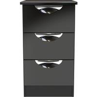 Ready Assembled 2 U Holborn 3 Drawer Bedside Cabinet (Ready Assembled) in Black | Size: Small