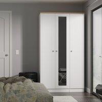 Ready Assembled 2 U Cumbria Tall Triple Mirror Wardrobe (Ready Assembled) in White | Size: Large