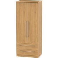 Ready Assembled 2 U Carlton 2 Door 2 Drawer Wardrobe (Ready Assembled) in Natural | Size: Large