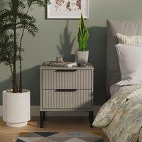 Ready Assembled 2 U Menai 2 Drawer Bedside (Ready Assembled) in Dark Grey | Size: Small