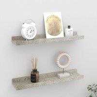 Berkfield Home Wall Shelves 2 pcs Concrete Grey 40x9x3 cm | Size: 40 x 9 x 3 cm
