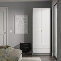 Ready Assembled 2 U Denver 2 Door Robe 2 Drawer Robe (Ready Assembled) in Mid Grey | Size: Large